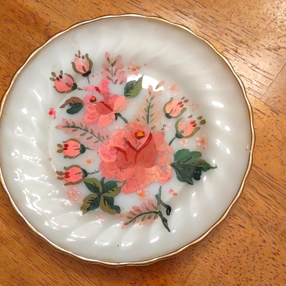 Vintage Anchor Hocking Hand Painted Plate - Picture 1 of 3